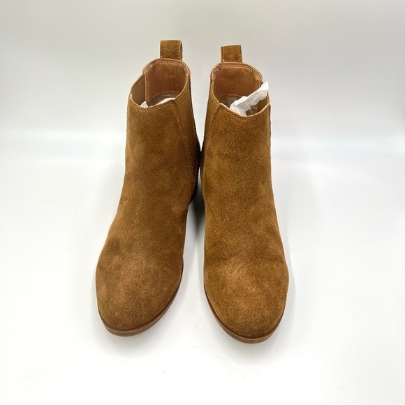 Steve Madden Womens Size 7.5 Cognac Brown Suede Leather Chelsea Ankle Boots - Picture 2 of 11